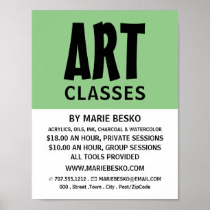Modern Bold, Art Teacher, Art Class Advertising Poster