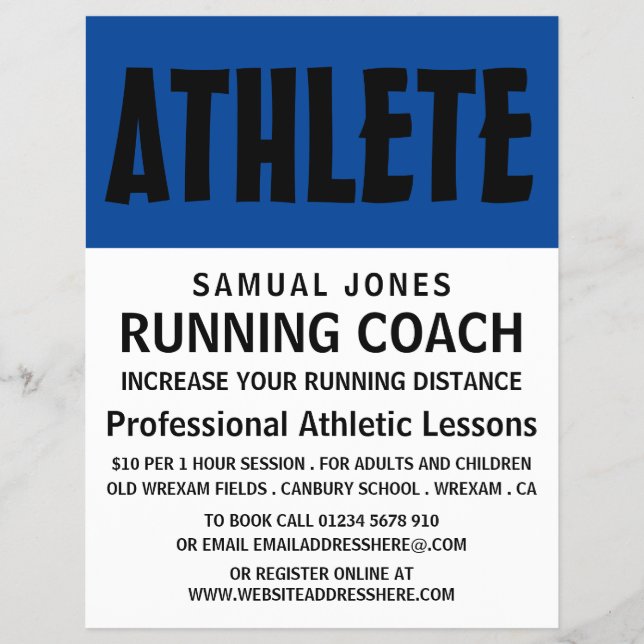 Modern Bold, Athletics Lesson Advert Flyer (Front)