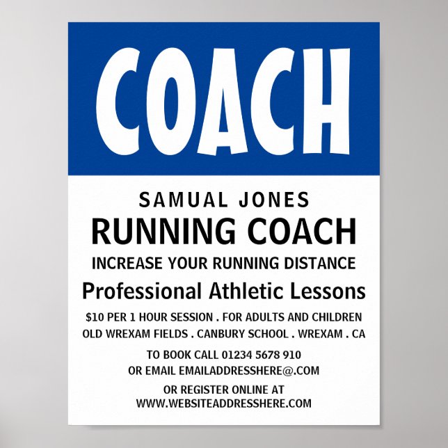 Modern Bold, Athletics Lesson Advert Poster (Front)