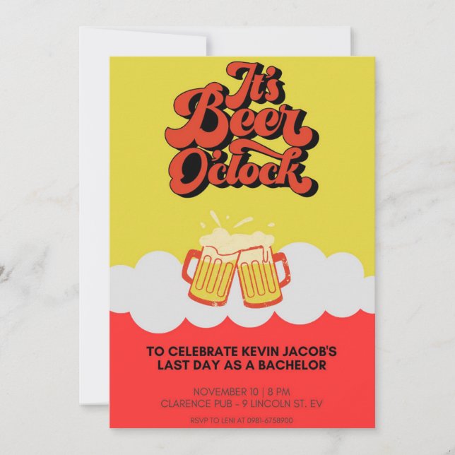 Modern Bold Bachelor Party Invitation (Front)
