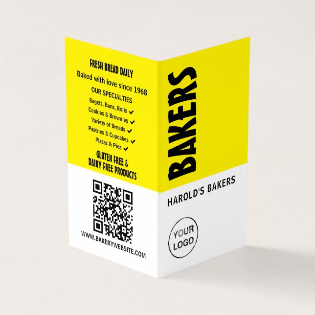 Modern Bold, Bakery Store Detailed Business Card (Outside)