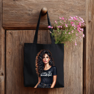 Modern Bold  Beautiful Sassy Girl Self Affirmation Tote Bag