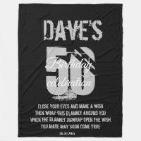 Modern Bold Black 50th Any Birthday Wishes 