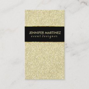 Modern Bold Black And Gold Glitter Business Card