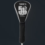 Modern Bold Black Personalised 50th Birthday Name Golf Head Cover<br><div class="desc">Modern Bold Black Personalised 50th Birthday Name Golf Head Cover</div>