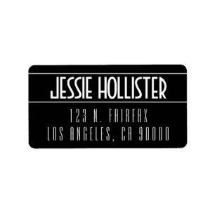 Modern Bold Black & White Label