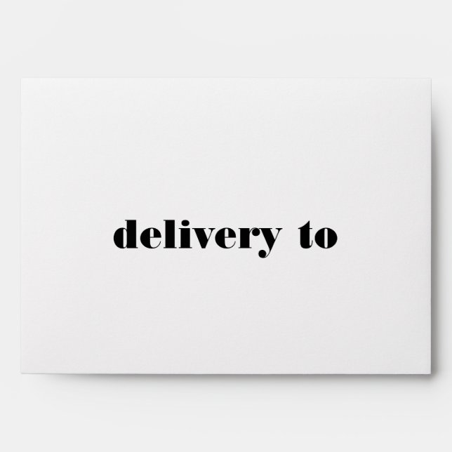 Modern Bold Black White Return Address Wedding Envelope (Front)