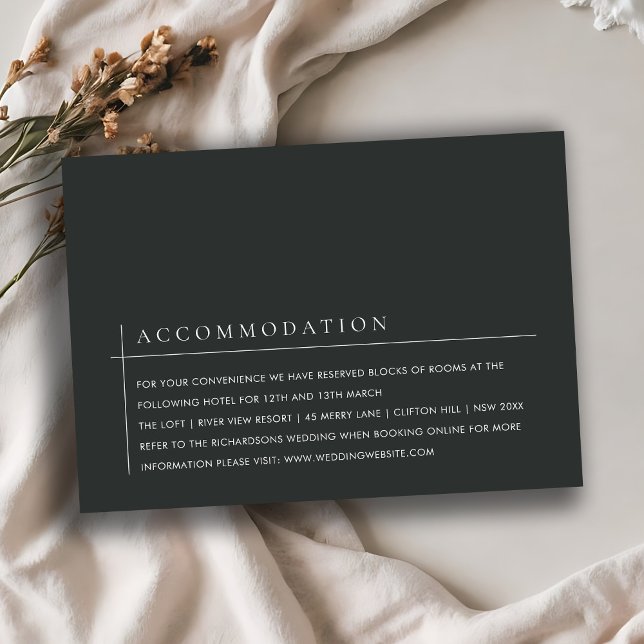 MODERN BOLD BLACK WHITE TYPOGRAPHY ACCOMMODATION ENCLOSURE CARD (Creator Uploaded)