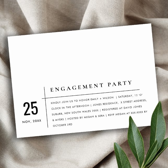 Modern Bold Black & White Typography Engagement Invitation (Creator Uploaded)