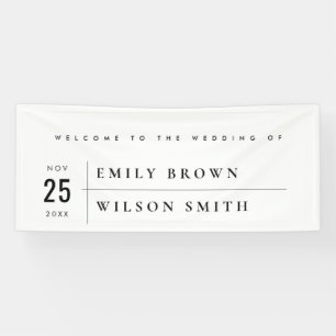 MODERN BOLD BLACK WHITE TYPOGRAPHY WEDDING WELCOME BANNER