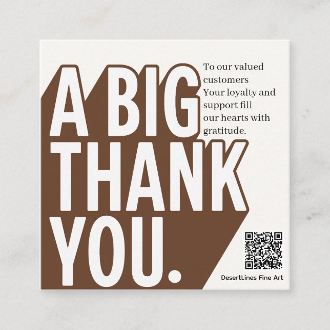 Modern Bold Black White Wedding Thank You Card (Front)