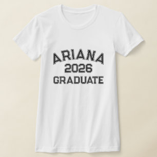 Modern Bold Block Letters Custom 2026 Graduate T-Shirt