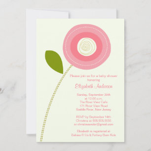Modern Bold Bloom Flower Baby Shower Invitations