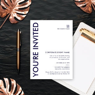 Modern Bold Blue Corporate Business Event Party Invitation