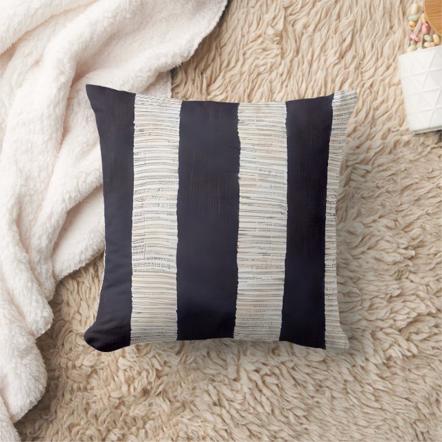 Modern Bold Blue textured stripes Cushion (Blanket)