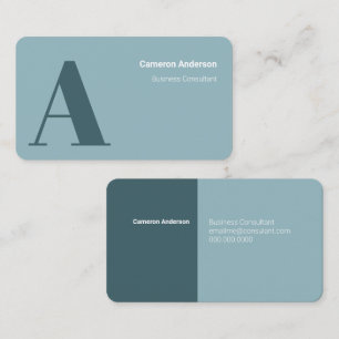 Modern Bold Blue White Minimal Professional Business Card