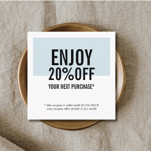 Modern Bold Blue White Salon Shop Discount Card