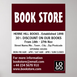 Modern Bold, Book Store Advertising Poster