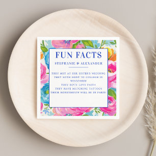 Modern Bold Bright Vibrant Colorful Floral Wedding Napkin