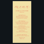 Modern Bold Buttercream Yellow Wedding Menu<br><div class="desc">An modern vibrant dinner menu card for your wedding reception features a soft buttery cream yellow with vibrant typography. Personalize with your names and wedding date. Would also be appropriate for an anniversary,  birthday or elegant dinner party.</div>