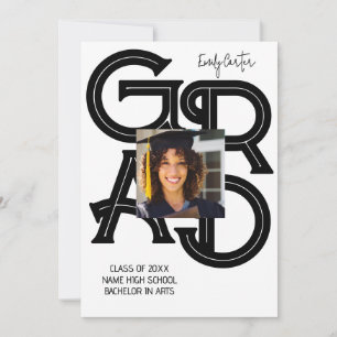 Modern Bold Calligraphy Graduation  Invitation