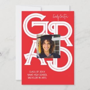 Modern Bold Calligraphy Graduation Invitation