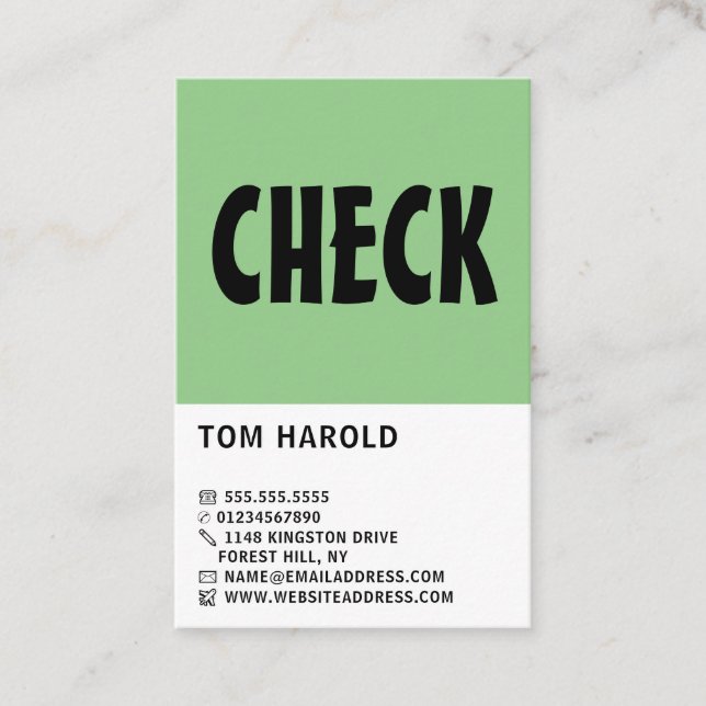 Modern Bold, Chess Club, Chess Player/Teacher Business Card (Front)