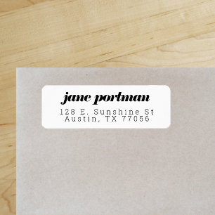 Modern Bold Chic Elegant Return Address Label