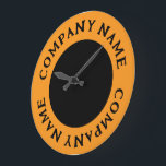 Modern & Bold Circled Business Name Large Clock<br><div class="desc">Modern & Bold Circled Business Name Large Clock by the Business Card Store.</div>