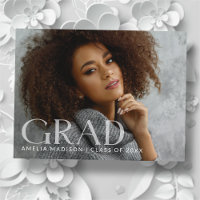 Modern Bold Classy Transparent Text Grad Photo
