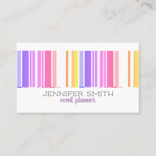 modern bold colourful stripes to personalise custo business card (Front)