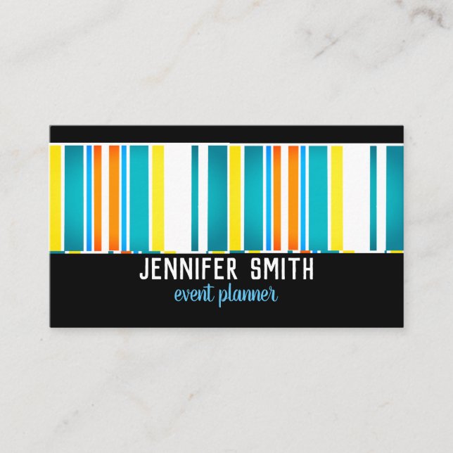 modern bold colourful stripes to personalise custo business card (Front)
