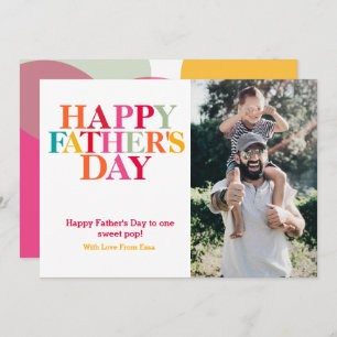 Modern Bold Colourful Typography Happy Father's Da Card
