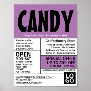 Modern Bold, Confectionery Supplies Advertising Poster