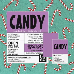 Modern Bold, Confectionery Supplies Business Card