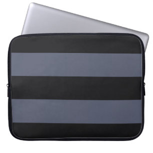 Modern Bold Dark Blue Stripes Laptop Sleeve
