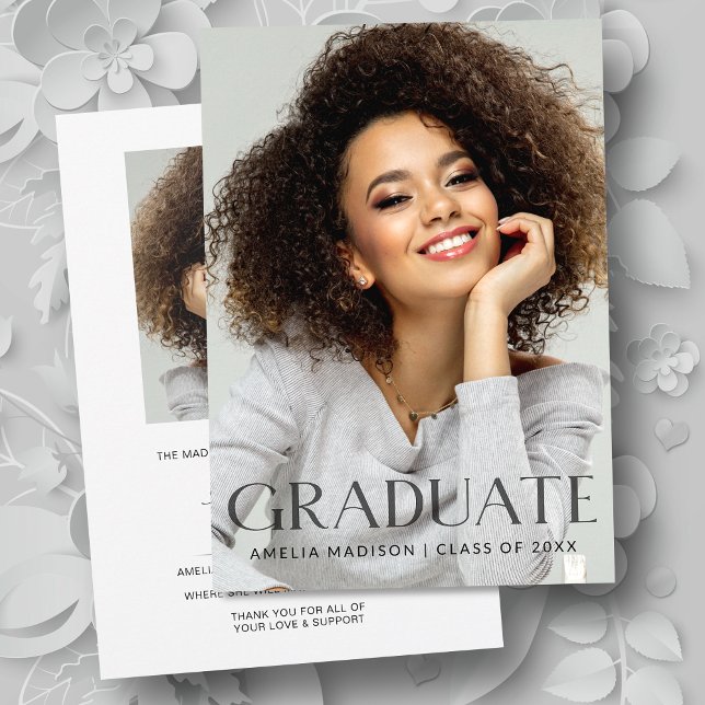 Modern Bold Dark Transparent Text Grad 2 Photo Announcement (Creator Uploaded)