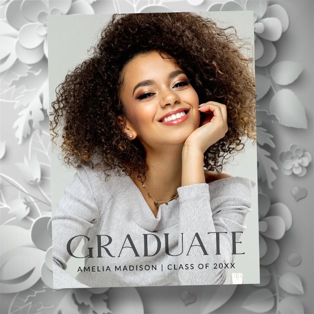 Modern Bold Dark Transparent Text Grad Photo Postcard (Creator Uploaded)