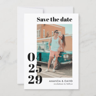 Modern Bold Date Wedding Save the Date Photo Card