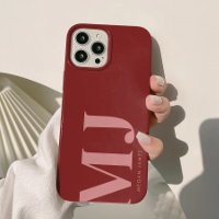Modern Bold Deep Red Custom Monogram