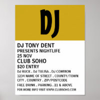 Modern Bold, DJ, Club Event Advertising