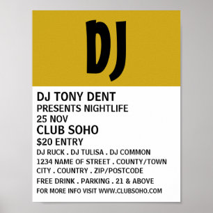Modern Bold, DJ, Club Event Advertising Poster