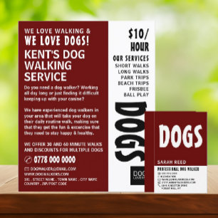 Modern Bold, Dog Walker Business Card