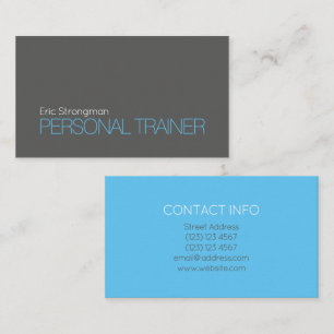 Modern bold duo tone grey blue business card