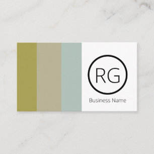 Modern Bold Earthy Tones Monogrammed Personalised Business Card