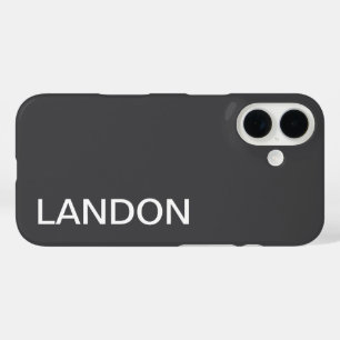 Modern Bold Editable Name, Business or Brand Etc. iPhone 16 Case