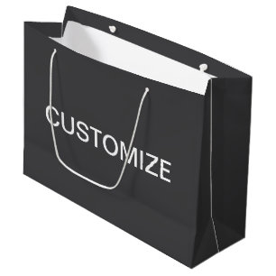 Modern Bold Editable Name, Business or Brand Etc. Large Gift Bag