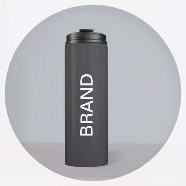 Modern Bold Editable Name, Business or Brand Etc. Thermal Tumbler (Creator Uploaded)
