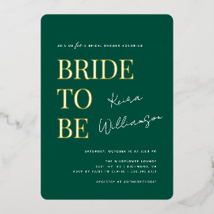 Modern Bold Emerald Green and Gold Bridal Shower