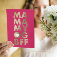 Modern Bold Faux Foil Text Mother's Day Card